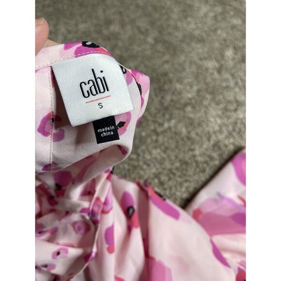 Cabi Pink Floral Poppy Print Tunic Tank Top Blouse Lightweight Size Small - Picture 4 of 8